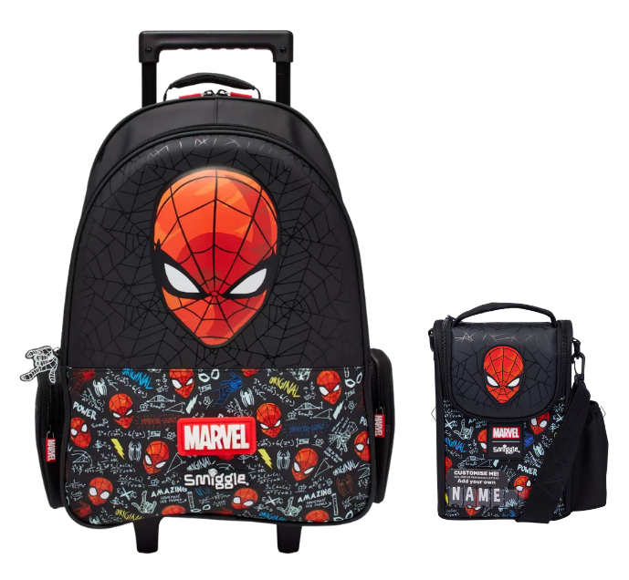 Spider Man Trolley Backpack with Lunch Bag , 20 inch
