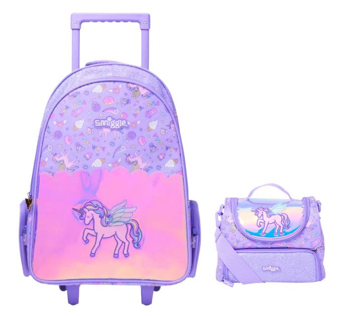 UniCorn Trolley Backpack with Lunch Bag , 20 inch