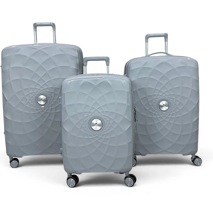Airplane Premium Travel , Set 3 Bags ( Silver ) 22 , 26, 30 inch