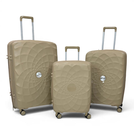 Airplane Premium Travel , Set 3 Bags ( Beige ) 22 , 26, 30 inch