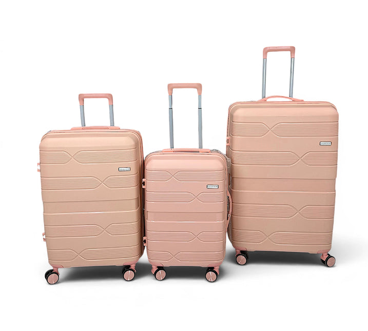 Airplane Elite Travel Bags – 3 Piece Set ( PInk ) 20 , 24, 28 inch