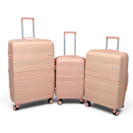 Airplane Elite Travel Bags – 3 Piece Set ( PInk ) 20 , 24, 28 inch