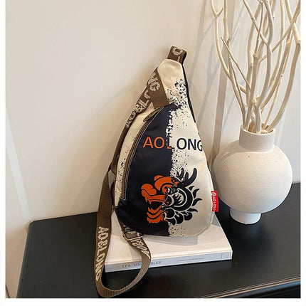 AOLONG Printed Crossbody Chest Bag 4#