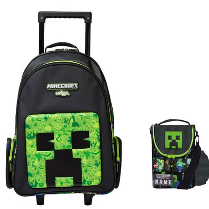 Minecraft Trolley Backpack with Lunch Bag , 20 inch