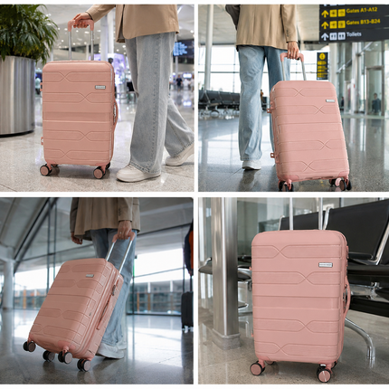 Airplane Elite Travel Bags – 3 Piece Set ( PInk ) 20 , 24, 28 inch