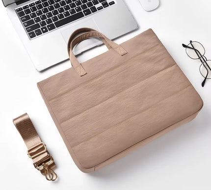 Laptop Sleeve Sleek Style | Multi-Layer Compartments | Water-Resistant Coating | Soft Shockproof Lining | Durable Structure , 15 inch .