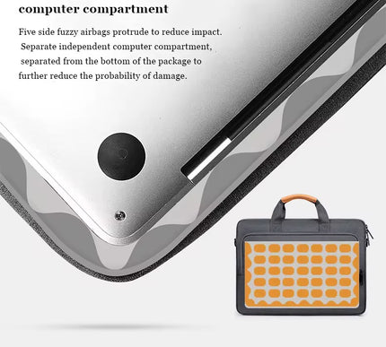 Laptop Sleeve Elegant Texture | Spacious Interior | Durable Polyester | Shockproof Padding | Water-Resistant Finish 15 inch