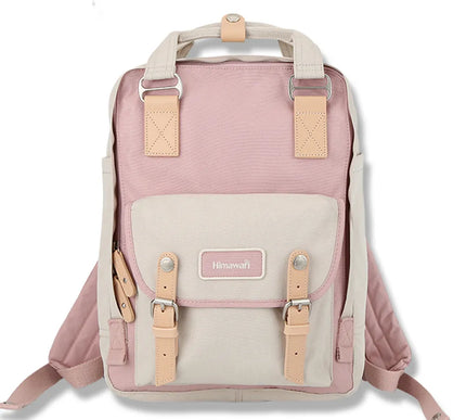 Himawari Unisex Multi iPad/Laptop Backpack – Rose Pink * Beige 05#