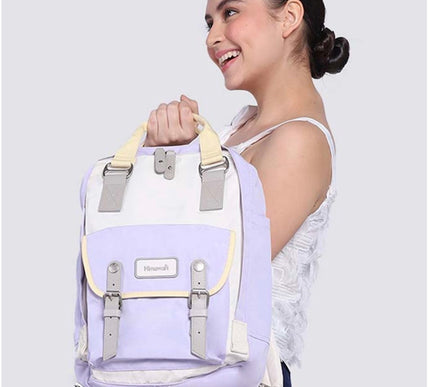 Himawari Unisex Multi iPad/Laptop Backpack  – Lavender * Off-White 03#