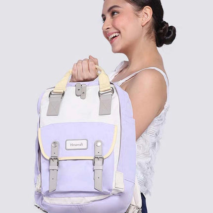 Himawari Unisex Multi iPad/Laptop Backpack  – Lavender * Off-White 03#