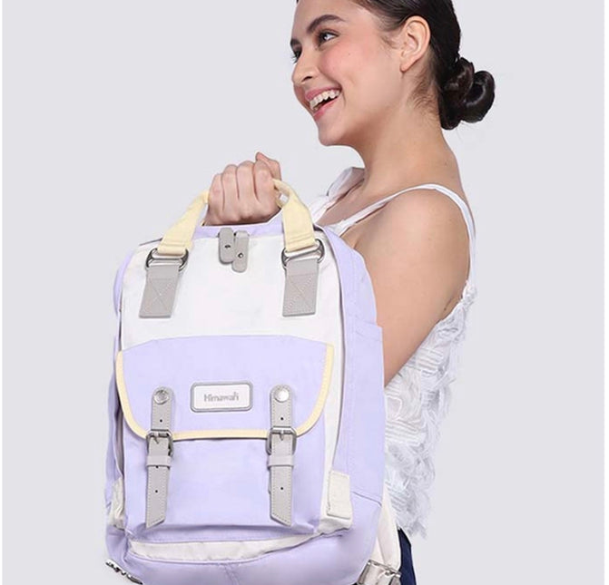 Himawari Unisex Multi iPad/Laptop Backpack  – Lavender * Off-White 03#