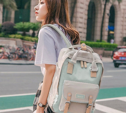 Himawari Unisex Multi iPad/Laptop Backpack  – Lavender * Off-White 03#