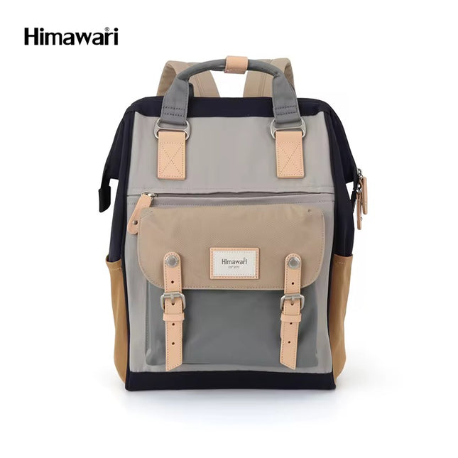Himawari Laptop Backpack – Grey & Camel 01#