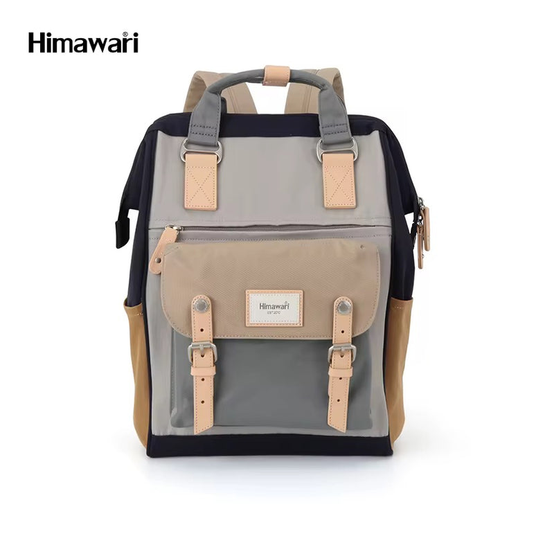Himawari Laptop Backpack – Grey & Camel 01#