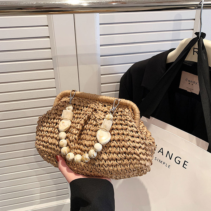 Golden Straw Summer Bag