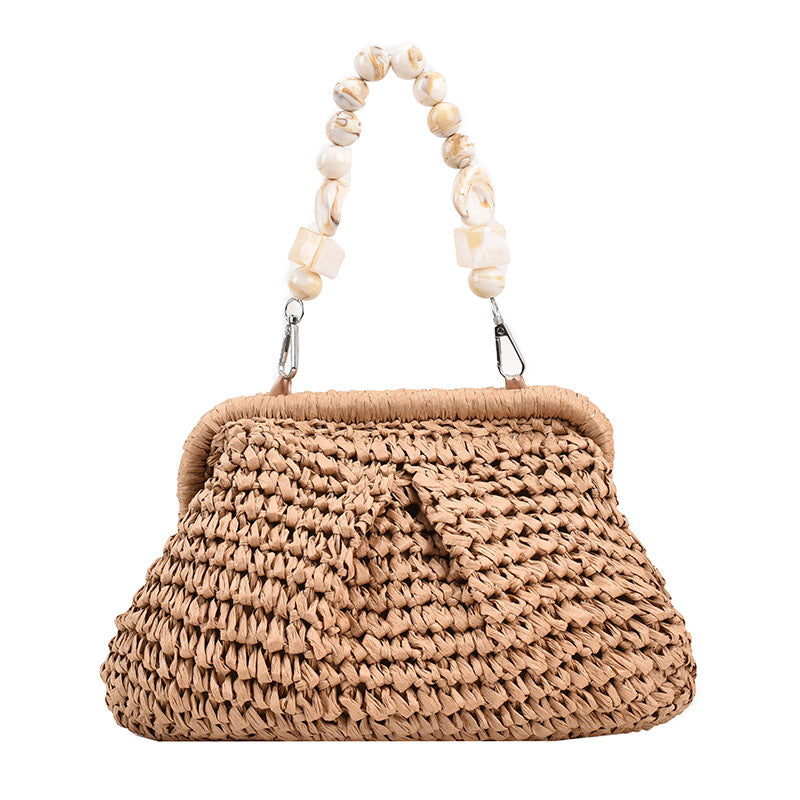 Golden Straw Summer Bag