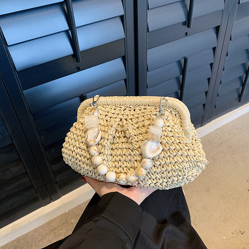 Golden Straw Summer Bag