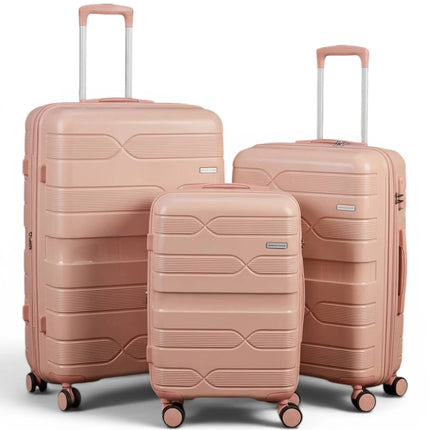 Airplane Elite Travel Bags – 3 Piece Set ( PInk ) 20 , 24, 28 inch