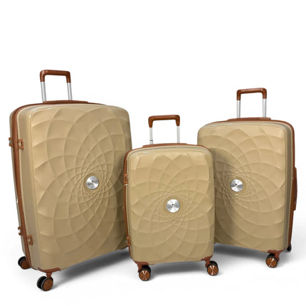 Airplane Premium Travel , Set 3 Bags ( Beige ) 22 , 26, 30 inch