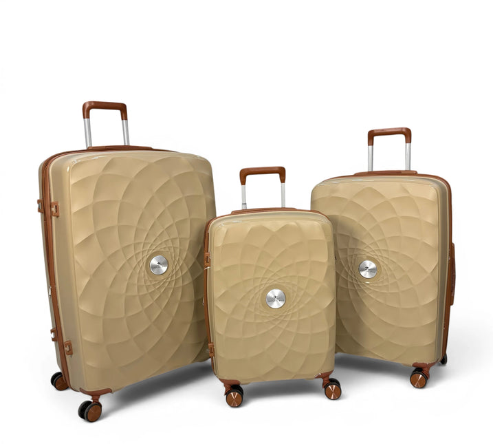 Airplane Premium Travel , Set 3 Bags ( Beige ) 22 , 26, 30 inch