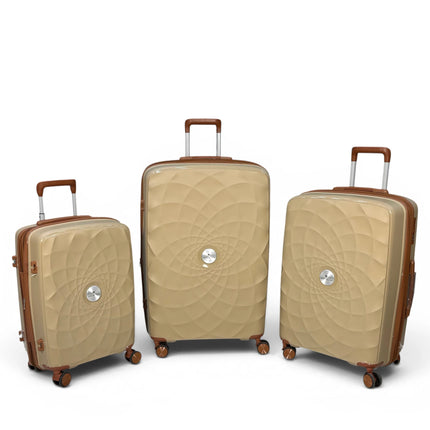 Airplane Premium Travel , Set 3 Bags ( Beige ) 22 , 26, 30 inch